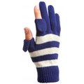 John Dylan Striped Wool Knit Texting Gloves Navy  Ivory JO1147993
